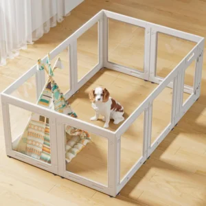Clear Acrylic Pet Playpen with Door,