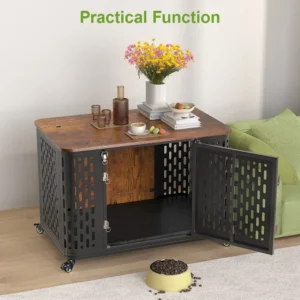 Dog Crate Pet Furniture with Cushion