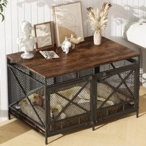 Dog Crate Furniture, Wooden Dog Kennel Table,