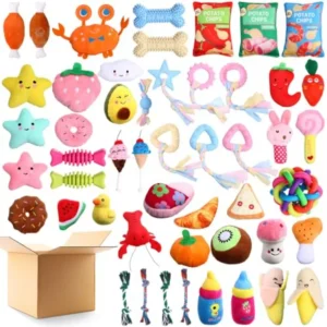 50 Pack Easter Dog Squeaky Toys